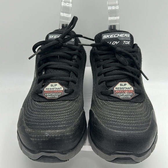 SKECHERS Women’s Lightweight Alloy Toe Safety Work Shoe, Size 7 - Picture 3 of 8